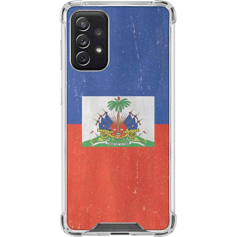 Haiti Flag Distressed Galaxy A72 5G Clear Case